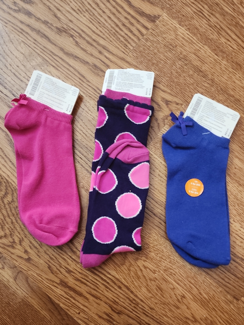 NWT, 2014 Summer, Gymboree Girls Set of 3 Socks, Large (Shoe Size 3 And Up, US) - Picture 2 of 5
